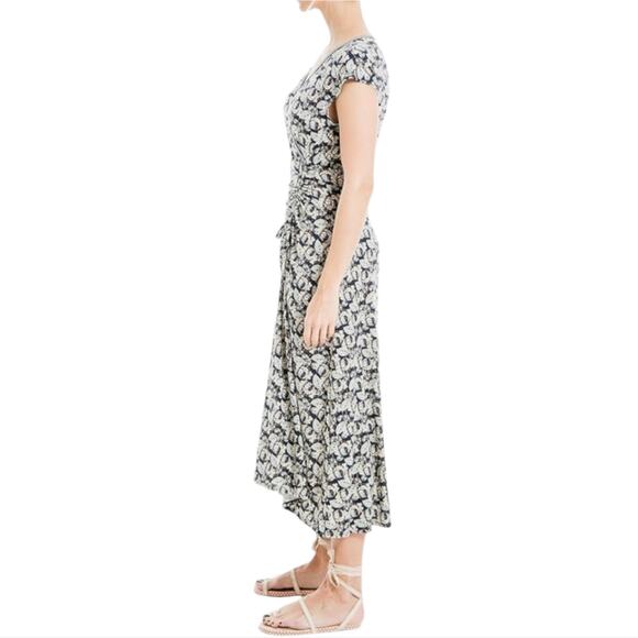 Max Studio Floral Flutter Sleeve Ruched Side Waist Faux Wrap Dress Size Med New! - Picture 11 of 11